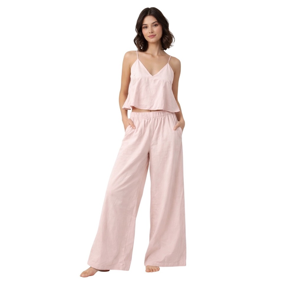 LYR‎ by Splendid Womens Pink 2 Piece Cami and Wide Leg Pant Lounge Set Size M